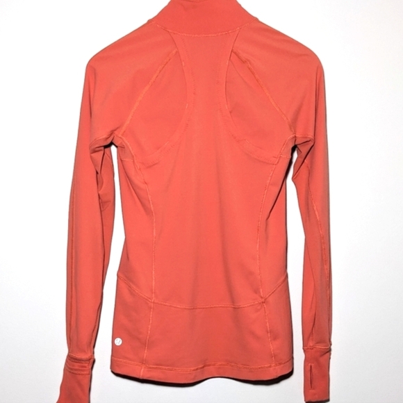 Lululemon Race With Grace 1/2 Zip II Top Jacket Atomic Red Coral Orange Size 4 - Picture 6 of 15